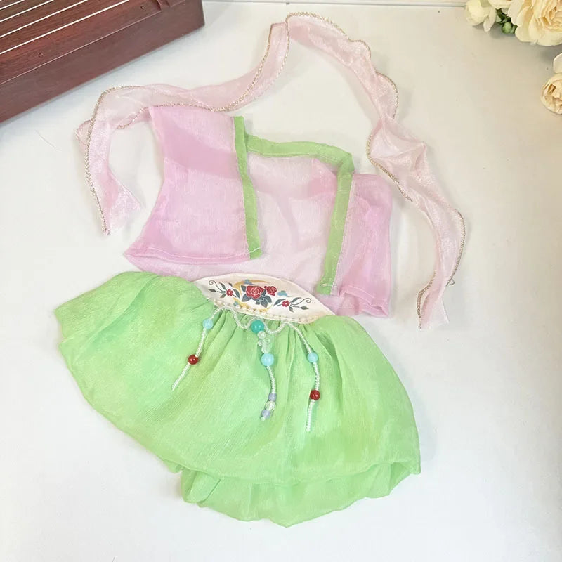 Ancient Elegance: Handcrafted Dresses for Labubu